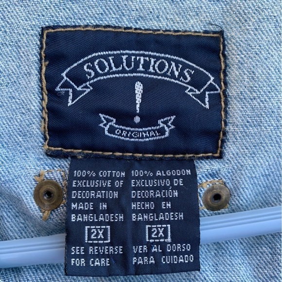Vintage Solutions Original Blue Jean Denim Vest US Flag XXL - Picture 6 of 6